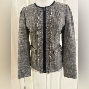 Doncaster Navy and Cream Tweed Textured Blazer